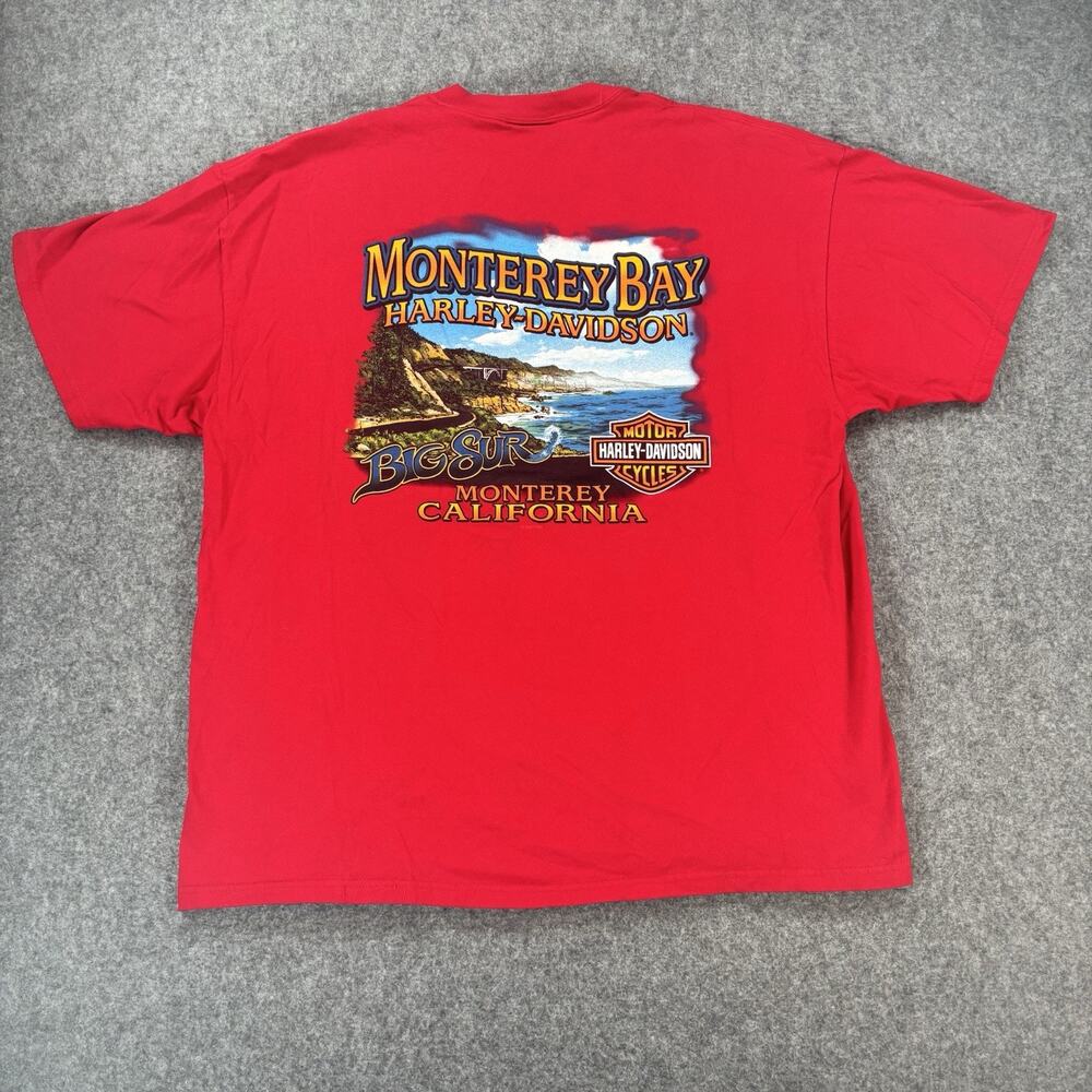 Harley-Davidson 2007 Monterey Bay Big Sur Shirt Red Hanes Beefy-T Men’s XXL